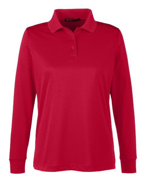Load image into Gallery viewer, Harriton M348LW Women's Advantage Snag Protection Plus IL Long Sleeve Polo - Red
