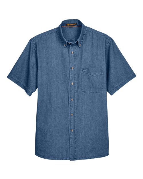 Harriton M550S Men's Denim Shirt - Light Denim
