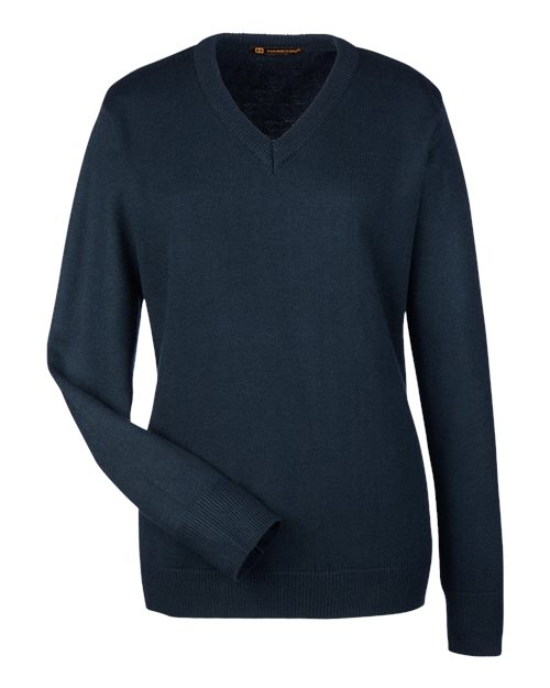 Harriton M420W Women's Pilbloc V-Neck Sweater - Dark Navy