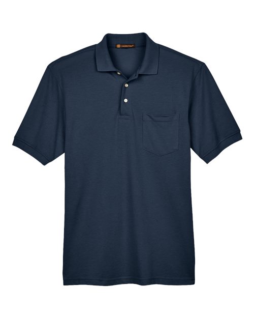 Harriton M265P Men's Easy Blend™ Polo with Pocket - Navy