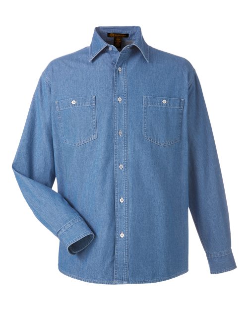 Harriton M540 Unisex Denim Shirt Jacket - Light Denim