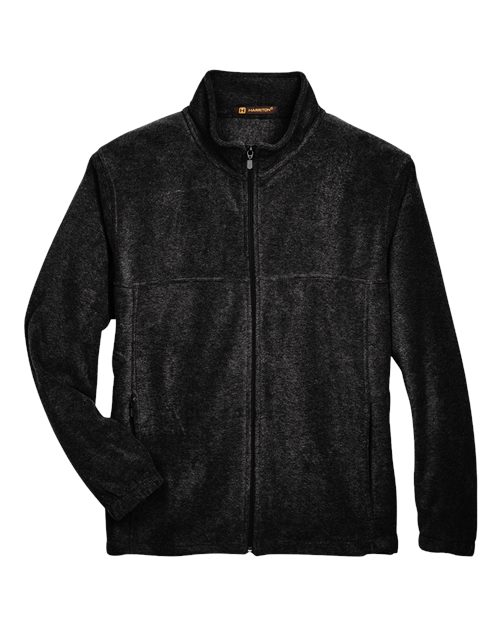 Harriton M990T Men's Tall Full-Zip Fleece - Black