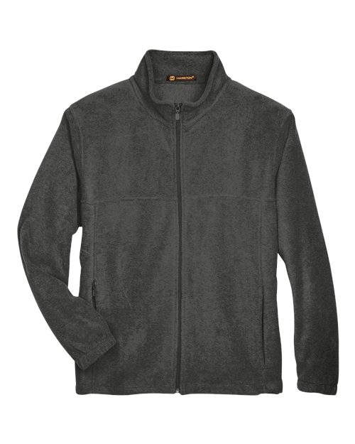 Harriton M990T Men's Tall Full-Zip Fleece - Charcoal
