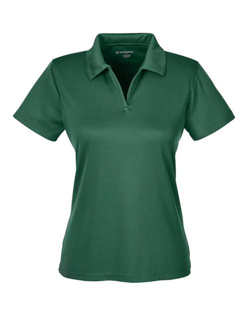 Harriton M353W Women's Double Mesh Polo - Dark Green