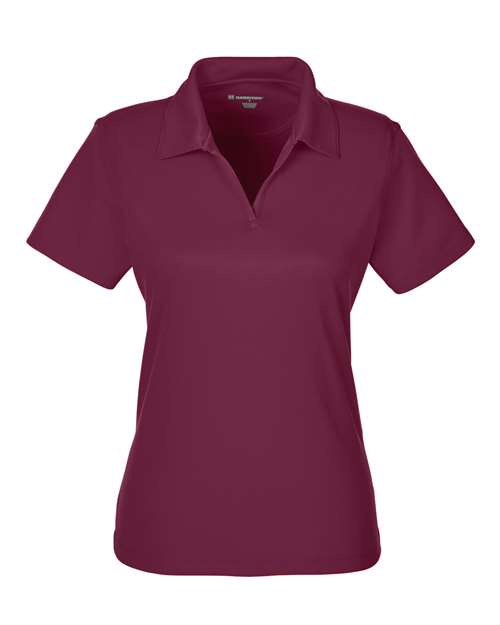Load image into Gallery viewer, Harriton M353W Women's Double Mesh Polo - Maroon
