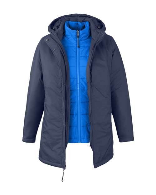 CORE365 CE725W Women's Inspire 3-in-1 Jacket with Insulated Liner - Classic Navy/ True Royal