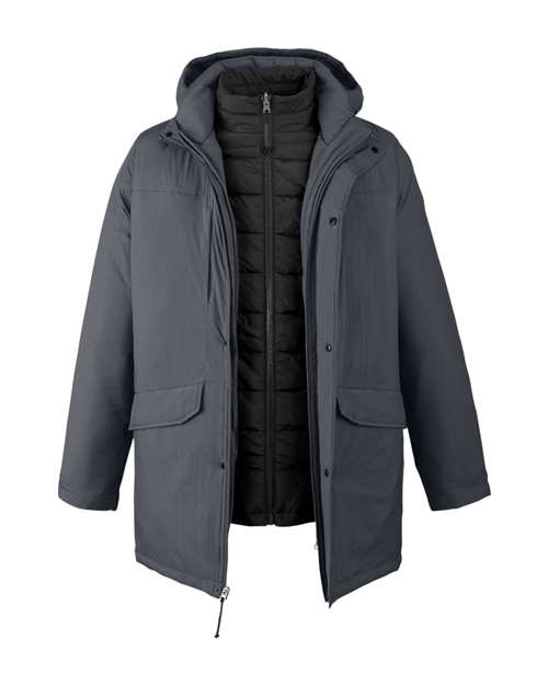 Load image into Gallery viewer, CORE365 CE725 Men's Inspire 3-in-1 Jacket with Insulated Liner - Carbon/ Black
