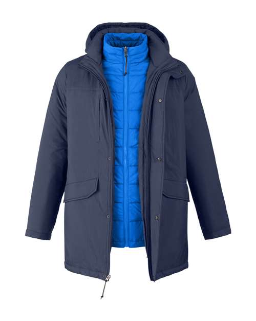 Load image into Gallery viewer, CORE365 CE725 Men's Inspire 3-in-1 Jacket with Insulated Liner - Classic Navy/ True Royal
