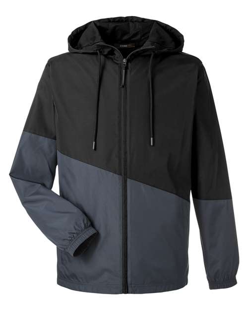 CORE365 CE710 Unisex Techno Lite Colorblock Windbreaker - Black/ Carbon