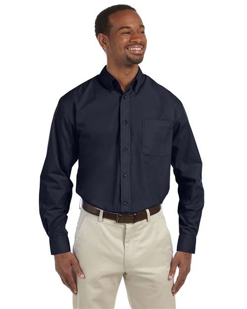 Harriton M510T Men's Tall Essential Poplin - Navy