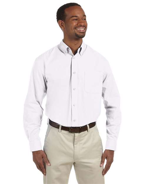 Harriton M510T Men's Tall Essential Poplin - White