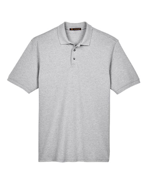 Load image into Gallery viewer, Harriton M200T Men's Tall Cotton Pique Polo - Grey Heather
