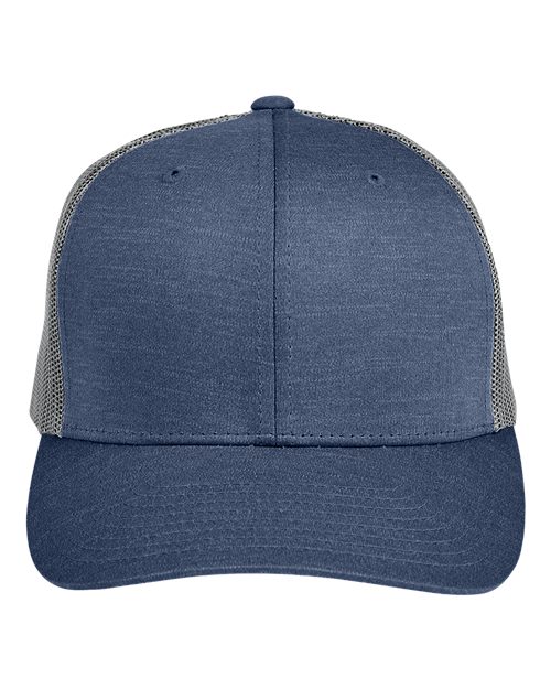 Team 365 TT802Y Youth Zone Peformance Trucker Cap by Yupoong - Sport Dark Navy Heather/ Sport Graphite