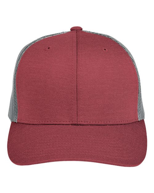 Load image into Gallery viewer, Team 365 TT802Y Youth Zone Peformance Trucker Cap by Yupoong - Sport Maroon Heather/ Sport Graphite
