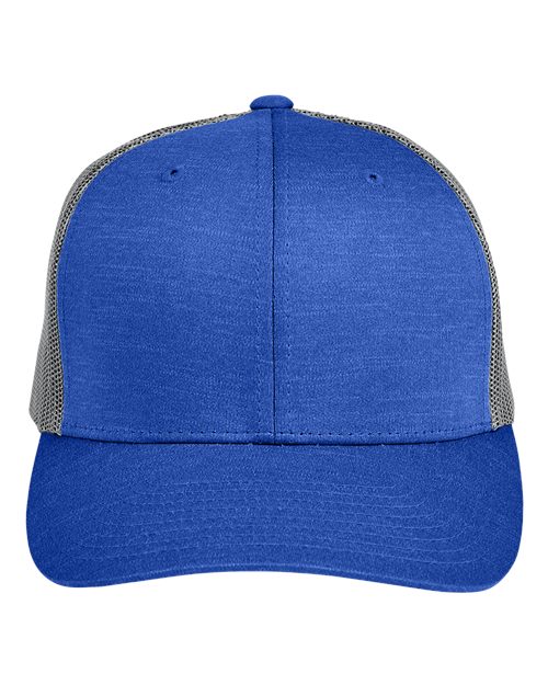 Load image into Gallery viewer, Team 365 TT802Y Youth Zone Peformance Trucker Cap by Yupoong - Sport Royal Heather/ Sport Graphite

