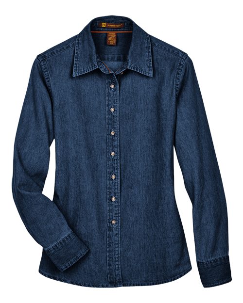 Load image into Gallery viewer, Harriton M550W Women's Denim Shirt - Dark Denim
