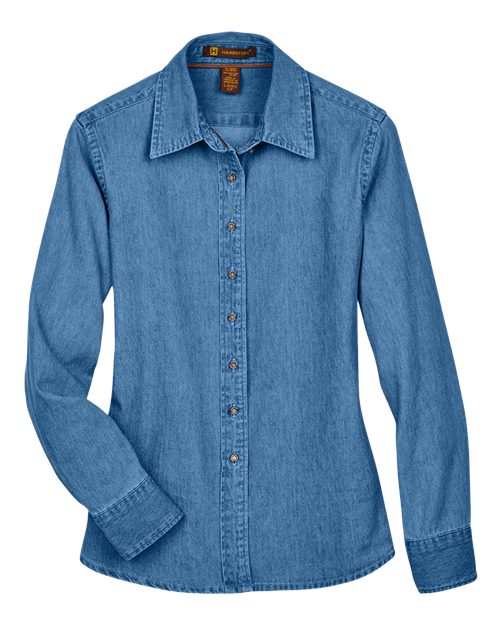 Harriton M550W Women's Denim Shirt - Light Denim