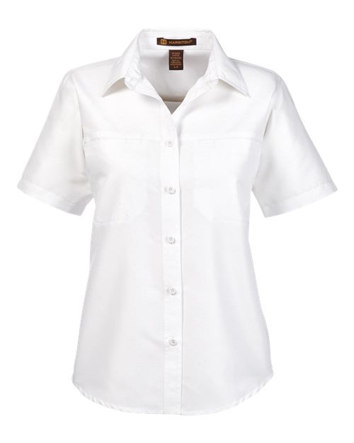 Load image into Gallery viewer, Harriton M580W Women's Key West Short Sleeve Performance Staff Shirt - White
