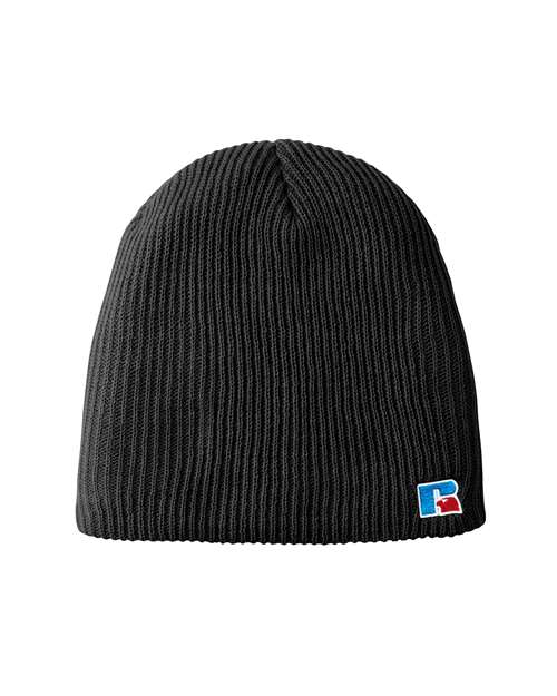 Load image into Gallery viewer, Russell Athletic UB89UHB Core R Patch Beanie - Black
