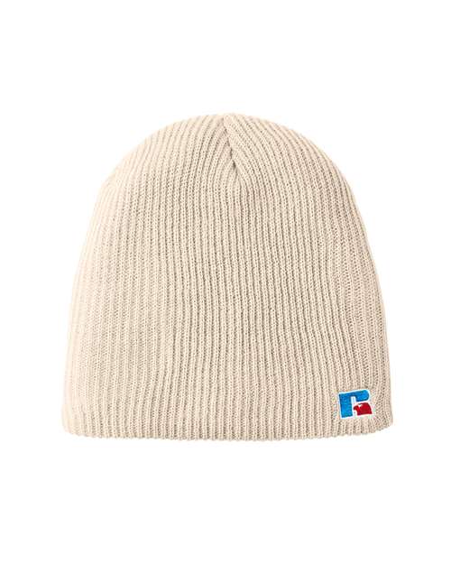 Russell Athletic UB89UHB Core R Patch Beanie - Off White