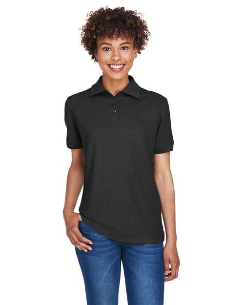 UltraClub 8541 Women's Whisper Pique Polo - Black