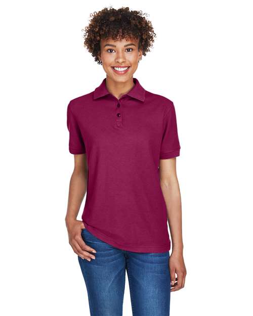 UltraClub 8541 Women's Whisper Pique Polo - Wine