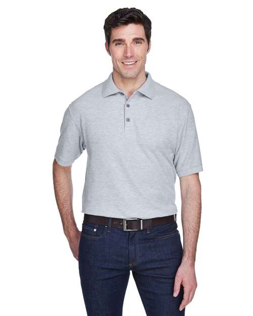 UltraClub 8540 Men's Whisper Piqué Polo - Heather Grey