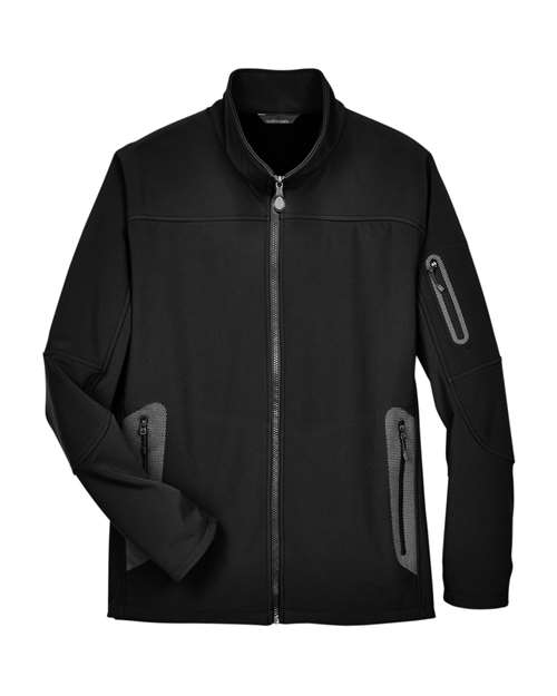 North End 88138 Men's Three Layer Fleece Bonded Shell Technical Jacket - Black