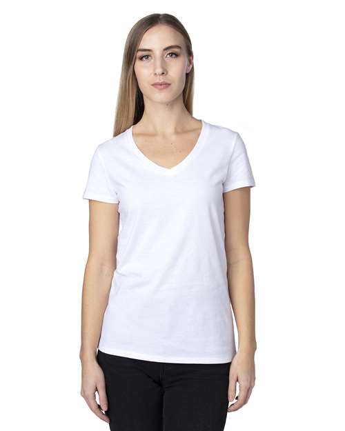 Load image into Gallery viewer, Threadfast Apparel 200RV Women's Ultimate CVC V-Neck T-Shirt - White
