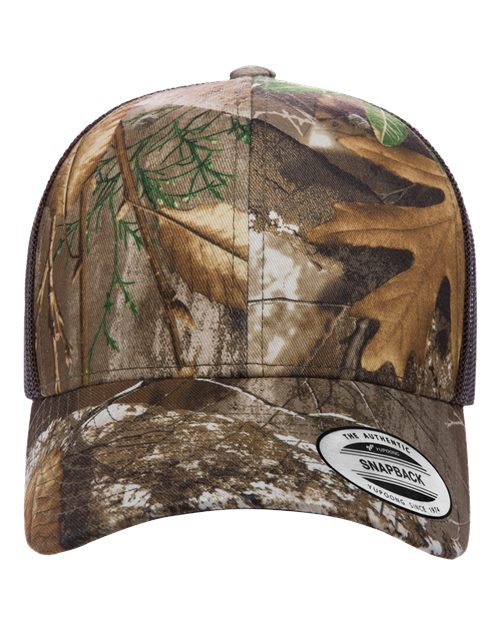 Load image into Gallery viewer, YP Classics 6606 Retro Trucker Cap - Realtree Edge/ Brown
