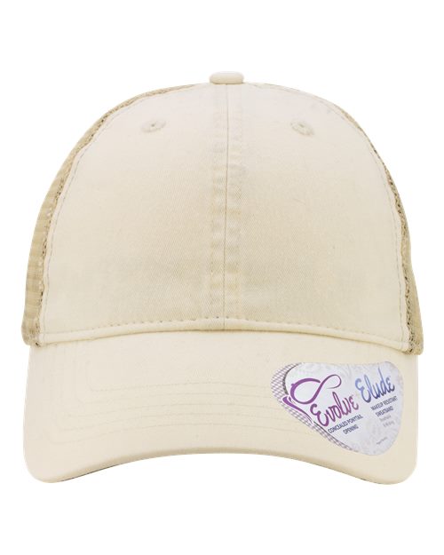 Infinity Her TESS Women's Washed Mesh-Back Cap - Vanilla/ Longhorn/ Khaki