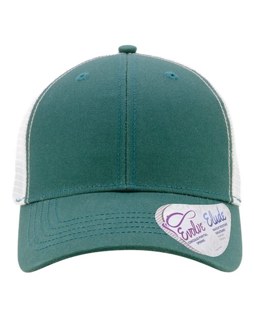 Infinity Her CHARLIE Women's Modern Trucker Cap - Emerald/ White