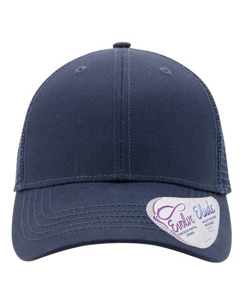 Load image into Gallery viewer, Infinity Her CHARLIE Women's Modern Trucker Cap - Dark Navy/ Navy
