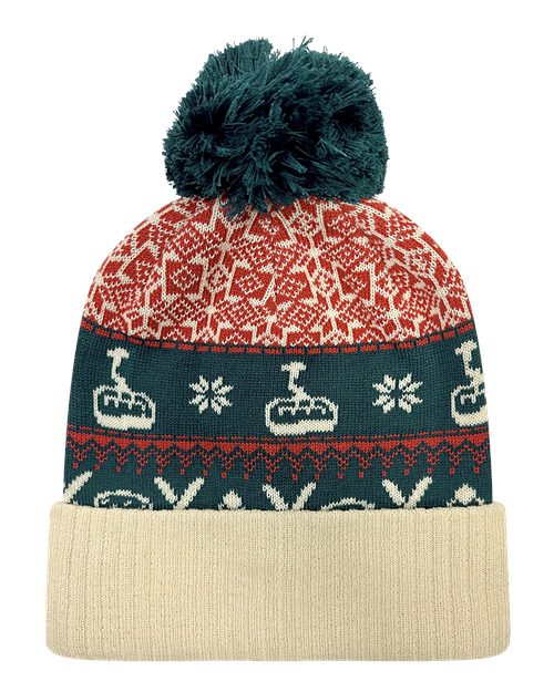 LOCALE GRNDSR Grand Recycled Beanie - Nordic Chairlift/ Beige