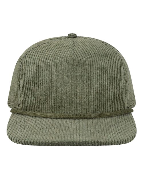 LOCALE WILSON Five-Panel Rope Cap - Sage Corduroy