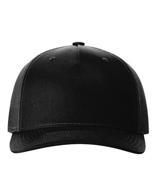 Richardson 112FP Five-Panel Trucker Cap - Black