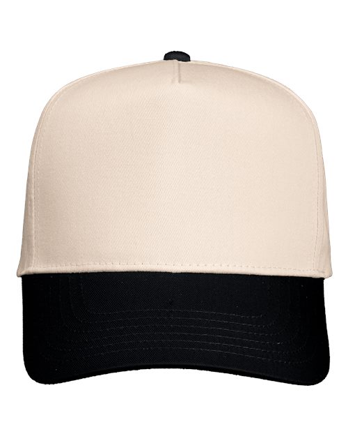 Load image into Gallery viewer, Valucap 8869 Five-Panel Twill Cap - Natural/ Black
