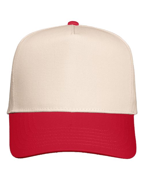 Load image into Gallery viewer, Valucap 8869 Five-Panel Twill Cap - Natural/ Red
