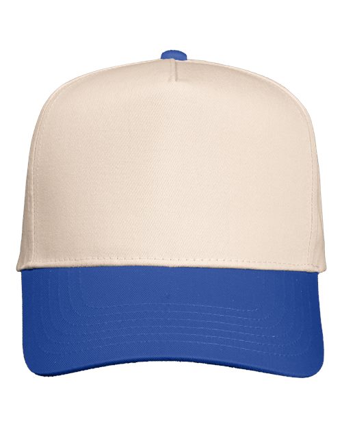 Load image into Gallery viewer, Valucap 8869 Five-Panel Twill Cap - Natural/ Royal

