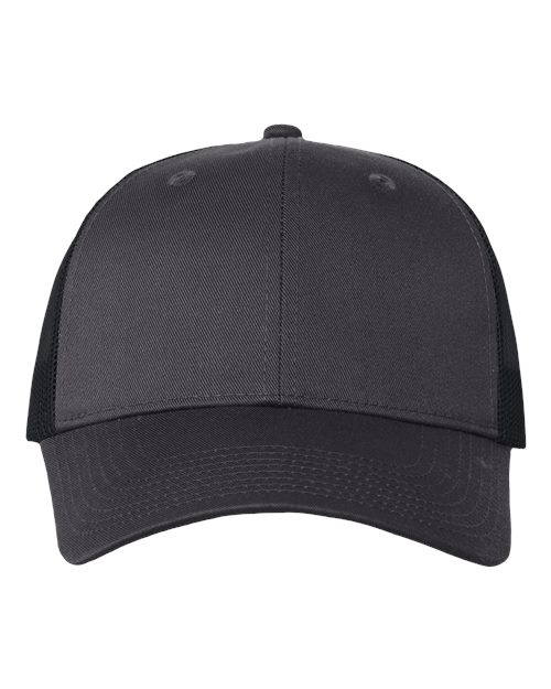 Valucap VC400 Mesh-Back Twill Trucker Cap - Charcoal/ Black