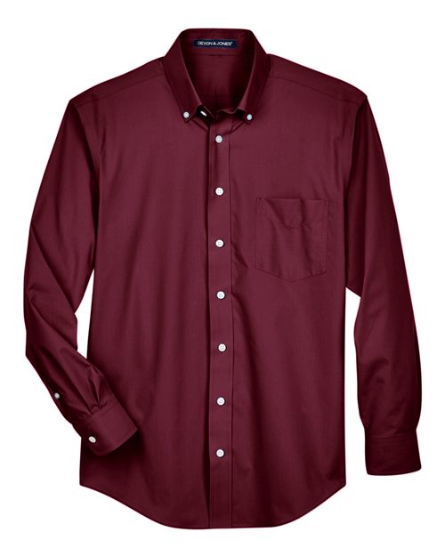 Devon & Jones D620 Men's Crown Collection® Broadcloth Woven Dress Shirt - Burgundy