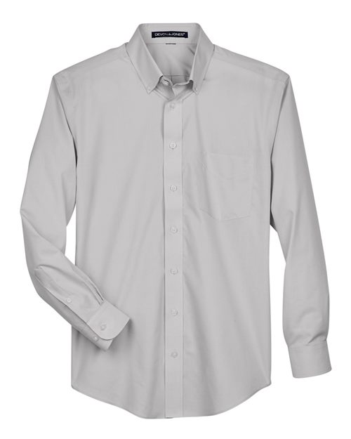 Devon & Jones D620 Men's Crown Collection® Broadcloth Woven Dress Shirt - Silver