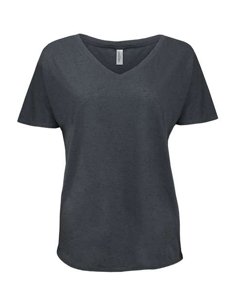 Threadfast Apparel 203FV Women's Tri-Blend Fleck V-Neck T-Shirt - Charcoal Fleck