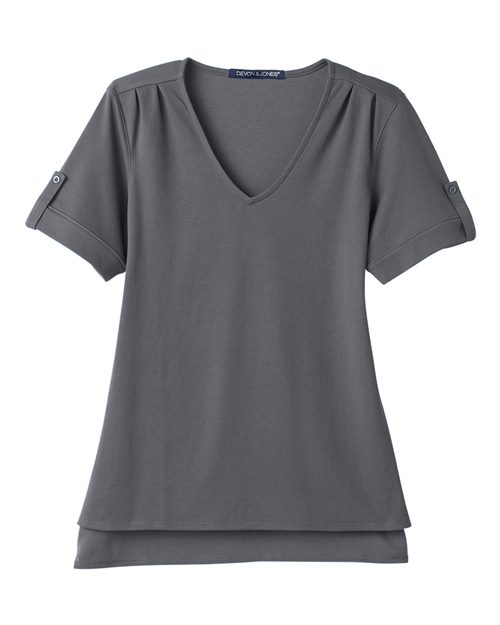 Load image into Gallery viewer, Devon &amp; Jones DG20WB Women's CrownLux Performance® Plaited Rolled Sleeve Shirt - Graphite
