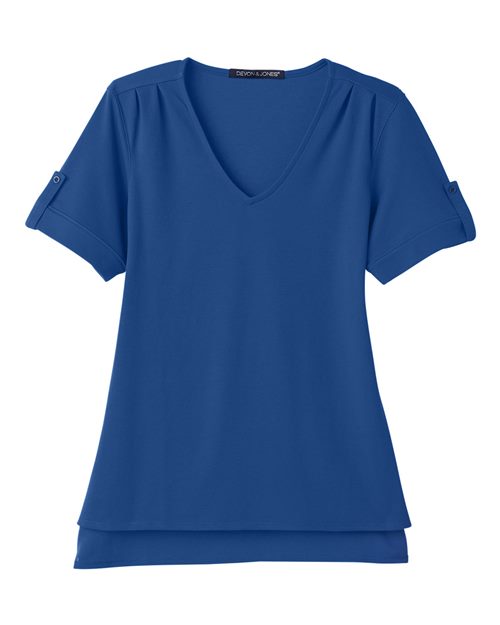 Load image into Gallery viewer, Devon &amp; Jones DG20WB Women's CrownLux Performance® Plaited Rolled Sleeve Shirt - True Royal
