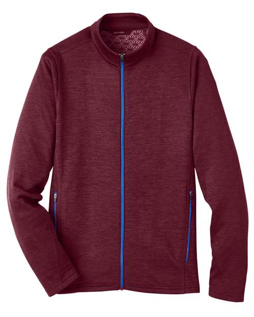 North End NE712 Men's Flux 2.0 Full-Zip Jacket - Burgundy Heather/ Olympic Blue