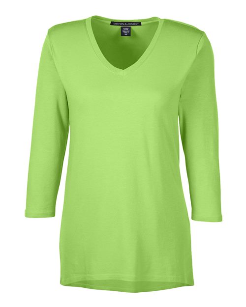 Load image into Gallery viewer, Devon &amp; Jones DP184W Women's Perfect Fit™ Bracelet-Length V-Neck Top - Lime
