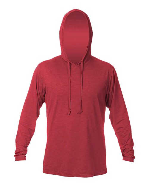 ANETIK MVLPRH8 Men's Low Pro Tech Hooded Long Sleeve T-Shirt - Pyro Heathered