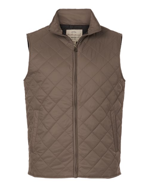 Weatherproof 207359 Men's Vintage Diamond Quilted Vest - Driftwood