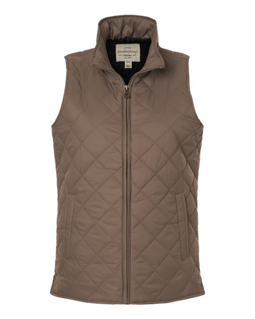 Weatherproof W207359 Women's Vintage Diamond Quilted Vest - Driftwood